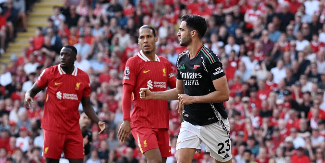 Gol Mikel Merino di menit ke-70 berhasil menyelamatkan Arsenal dari kekalahan atas Liverpool yang membuat skor sama kuat 2-2.