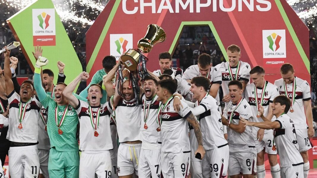 Bologna berhasil mendapatkan gelar pertamanya sejak 51 tahun lalu usai mengalahkan AC Milan 1-0 di Final Coppa Italia 2025.