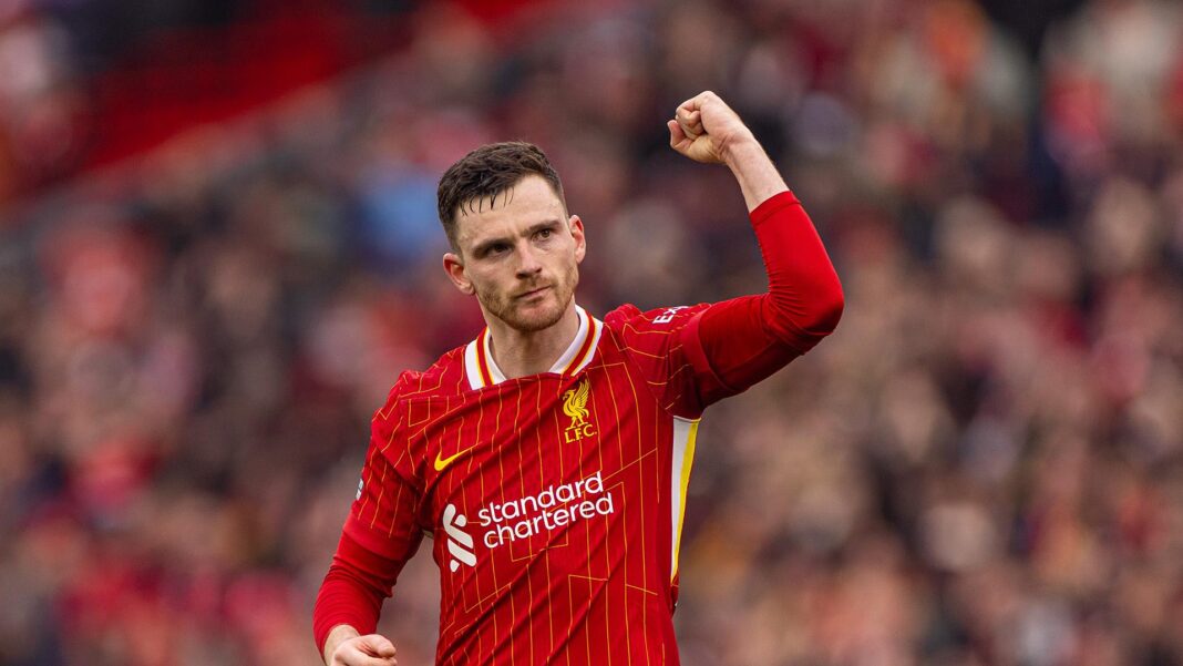 Andy Robertson tampak tak terganggu oleh rumor kedatangan Milos Kerkez ke Liverpool, meski disebut-sebut sebagai calon penggantinya.