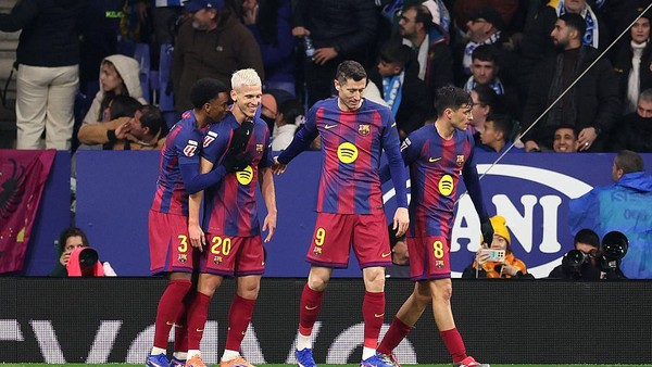 Barcelona berhasil menang dengan skor meyakinkan melawan tuan rumah Espanyol usai mereka mencetak dua gol tanpa balas.