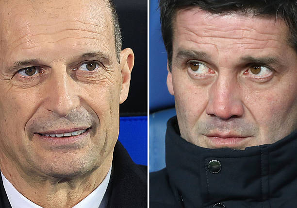 FOTO ARSIP (CATATAN EDITOR: KOMPOSIT GAMBAR - Nomor gambar 2260984047, 2253841676) Dalam gambar komposit ini, perbandingan telah dibuat antara Massimiliano Allegri, manajer AC Milan (Kiri) dan pelatih FC Internazionale, Cristian Chivu. Derby Milan atau Derby della Madonnina, juga dikenal sebagai Derby di Milano, berlangsung pada 8 Maret 2026 di Stadio Giuseppe Meazza di Milan, Italia. ***GAMBAR KIRI*** PISA, ITALIA - 13 Februari: Massimiliano Allegri, manajer AC Milan, memperhatikan pertandingan Serie A antara Pisa SC dan AC Milan di Arena Garibaldi pada 13 Februari 2026 di Pisa, Italia. (Foto oleh Gabriele Maltinti/Getty Images) ***GAMBAR KANAN*** BERGAMO, ITALIA - 28 DESEMBER: Pelatih FC Internazionale Cristian Chivu menyaksikan pertandingan Serie A antara Atalanta BC dan FC Internazionale di New Balance Arena pada 28 Desember 2025 di Bergamo, Italia. (Foto oleh Marco Luzzani/Getty Images)