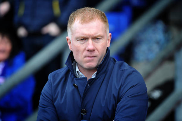 Paul Scholes dari Oldham Athletic saat pertandingan Sky Bet League 2 antara Oldham Athletic dan Crewe Alexandra di Boundary Park, Oldham pada Sabtu, 16 Februari 2019. (Foto oleh MI News/NurPhoto via Getty Images)